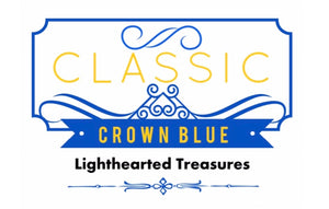 WELCOME TO CLASSIC CROWNE BLUE - LIGHT HEARTED TREASURES -Classic and fun-fashionable clothing, Jewelry, accessories, hats, purses and custom made T-Shirts and Face mask