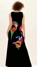 Load image into Gallery viewer, Abstract Face Print Maxi Dress
