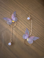 Butterfly Charm Drop Earrings 