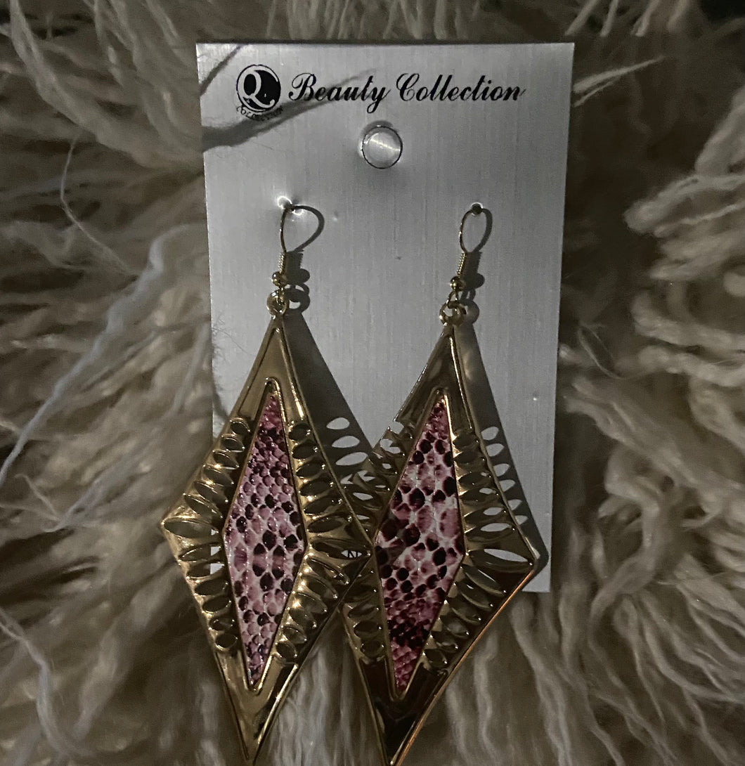 Gold Diamond Shaped Earrings 