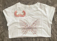 Butterfly Print Round Neck T-Shirt