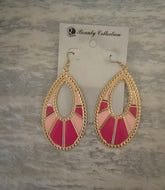 Gold Oval Shaped Earrings 