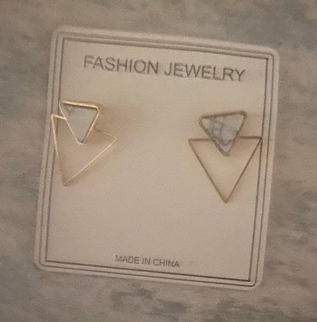 Double Triangle Stud Earrings 