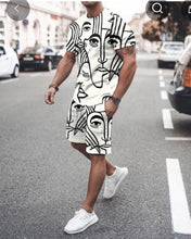 Load image into Gallery viewer, Casual Round Neck Print T-Shirt and Shorts
