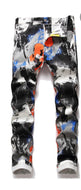 Graffiti Printed Chic Jeans for Men-Size 33