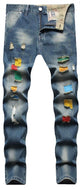 Trendy Contrast Color Jeans for Men-Size 36