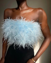 Load image into Gallery viewer, Faux Feather Strapless Tank Top
