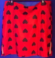Plus Heart Print Mini Skirt