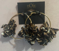 Gold Hoops With Flowers