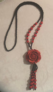 Beaded Flower Charm Necklace