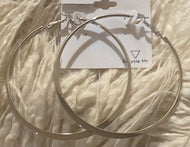 Large Silver Hoop Earrings