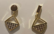 Brown Dangle Statement Earrings