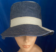 Womens Demin Cotton Patchwork Bucket Hat